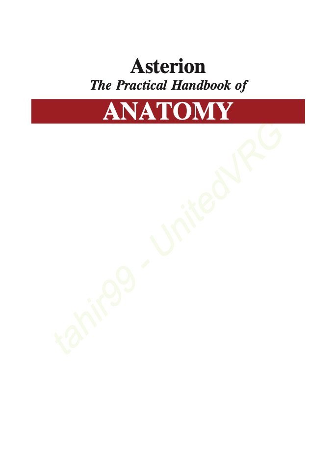 Asterion The Practical Handbook of ANATOMY